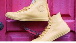Hanging Yellow Converse High-top Sneakers